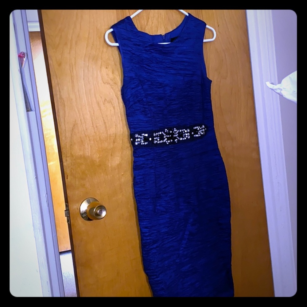 Blue body con dress